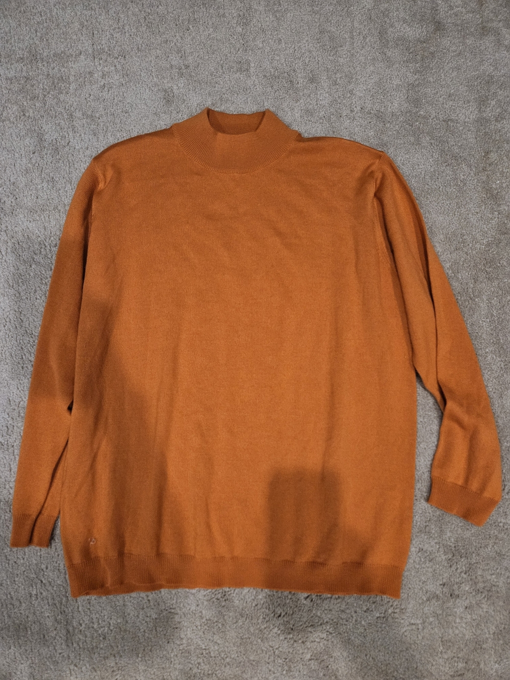 Women's Lightweight Mock Neck Sweater - Orange The Color Station